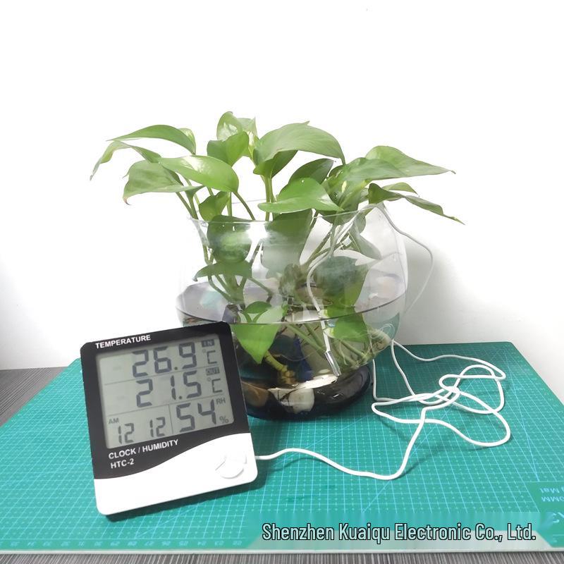 Термогигрометр HTC-2 с выносным датчиком - Цифровой дисплей влажности и температуры для помещения/улицы