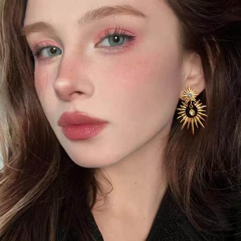 Vintage Pentagram Zircon Pendant Stud Earrings Minimalist Niche Personality Jewelry For Women