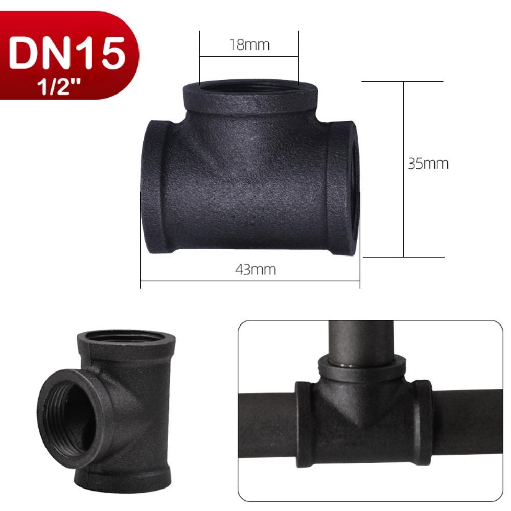 Новые черные фитинги для труб ковкий чугун 1/2'' 3/4'' 1'' Резьбовой угольник для соединения труб Сантехнический фитинг для труб