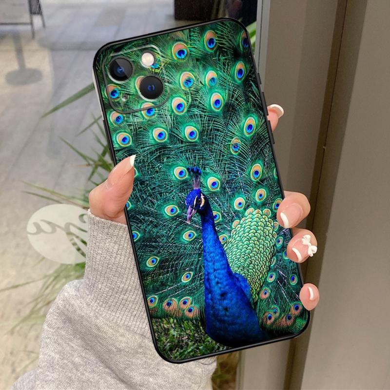 Animal Peacock Pattern Case For iPhone 17 Pro Max 15 14 13 12 11 16 Pro Max Plus 12 13 Mini 16e 17 Air Back Cover