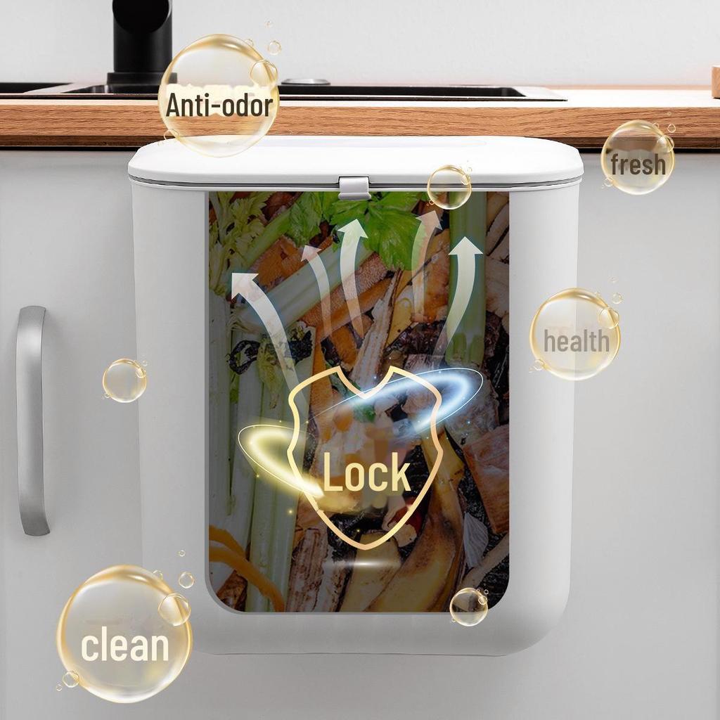 25 новых настенных мусорных баков: Крышка с двумя отверстиями, без проколов, ручка из силикона, материал ПП