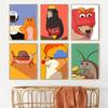 Cute Cartoon Clown Doge Cola Bird Funny Bug Kid Animal Lover Gift Room Decor Cnavas Print Abstract Art Wall Home Painting Poster