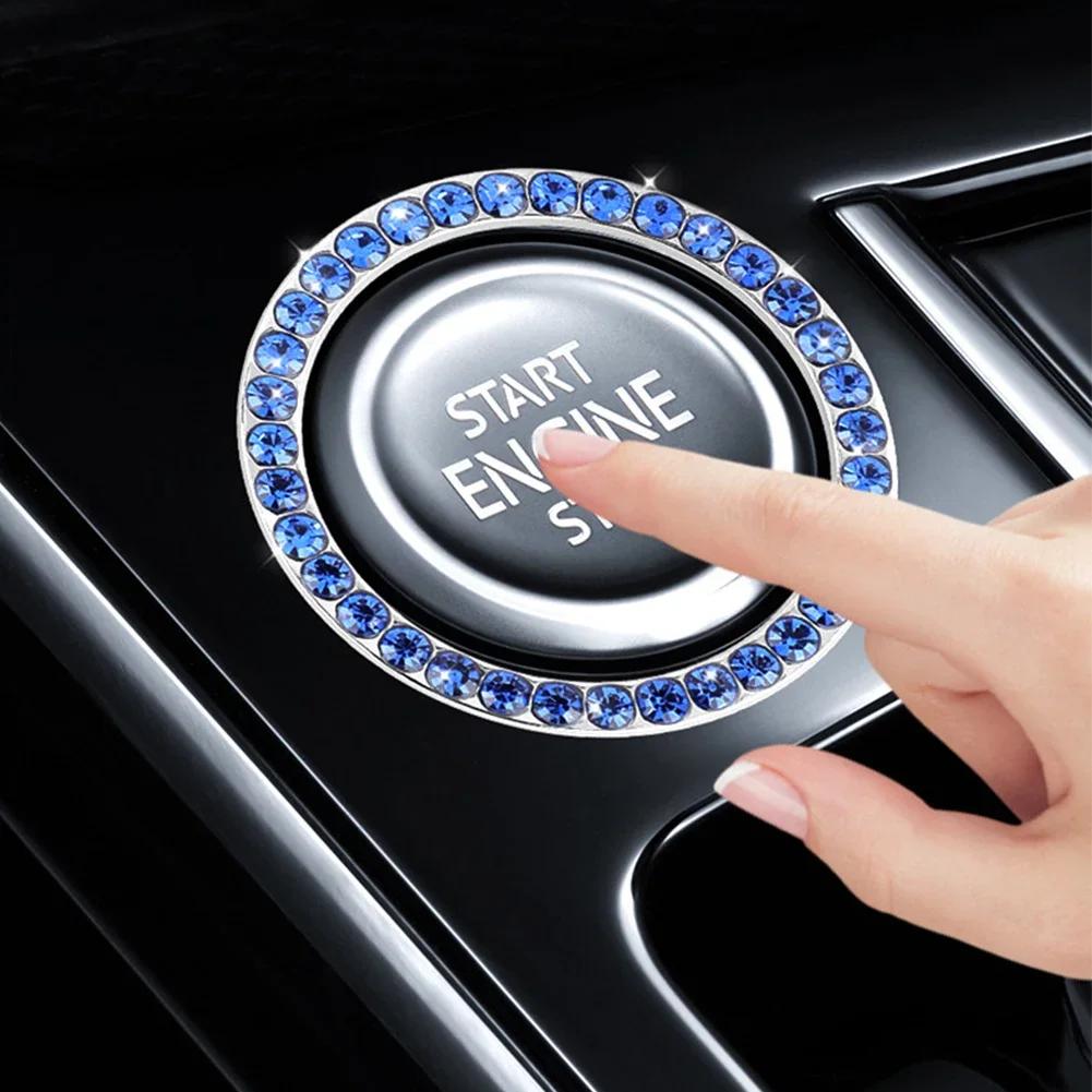 Crystal Engine Ignition Onekey Start Stop кнопочный переключатель защитный чехол Bling Girls автомобильные аксессуары Декор салона автомобиля