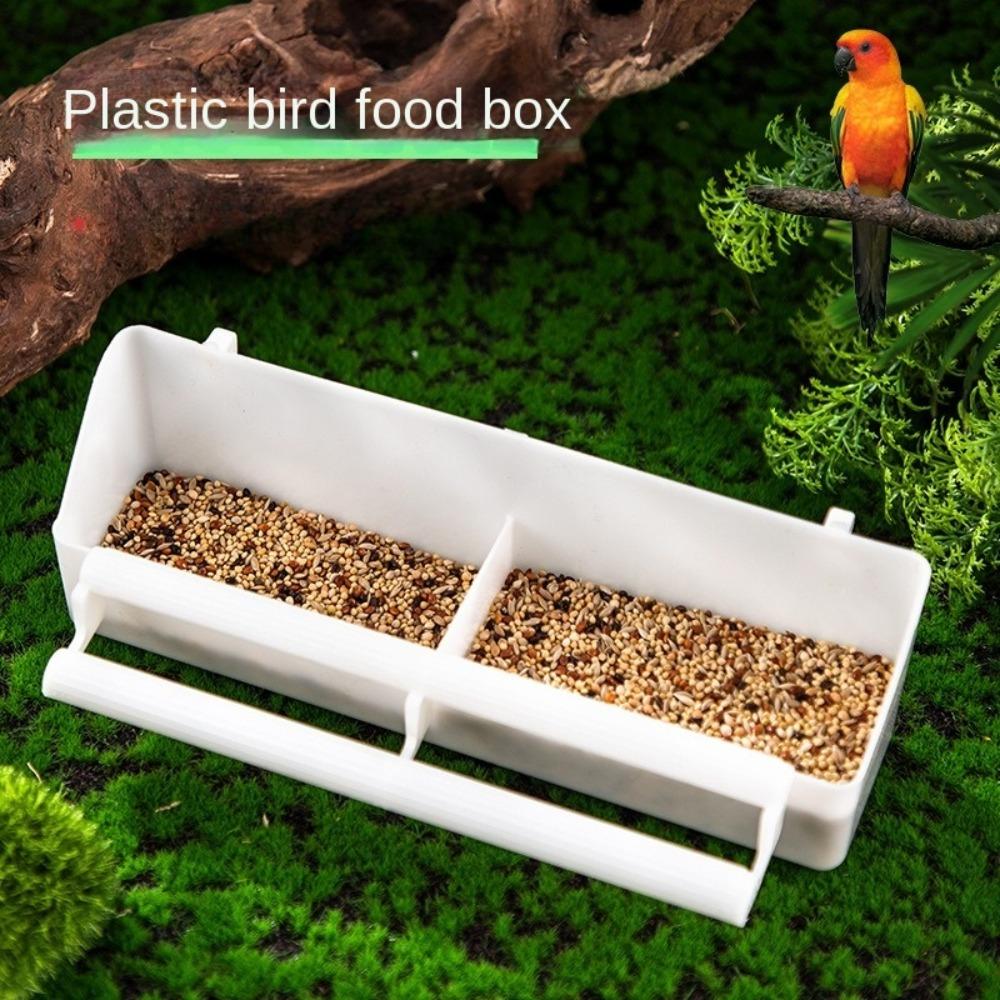 Plastic Parrot Supplies Cage Cup Feeder Feeding Bowl Food Dish Bird Feed Trough Bird Feeder