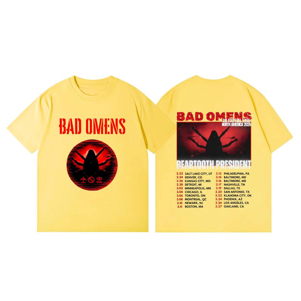 Bad Omens Do You Feel Love Tour 2026 Tshirts Vintage Punk Rock Short Sleeve Tshirt Men Women Casual Fashion Oversized T Shirt