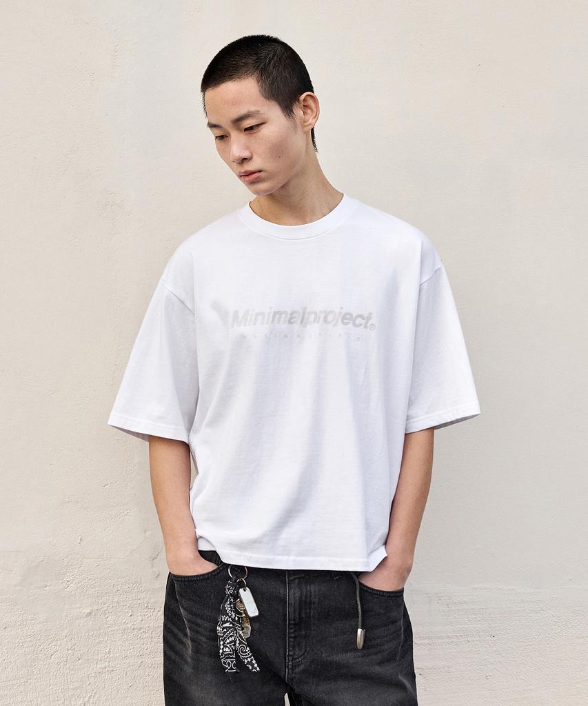MINIMALPROJECT Signature Silicone Logo Crop Short Sleeve T-Shirt Mst160C [White]