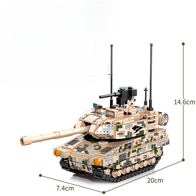 455 шт. военная серия легкий танк детские строительные блоки игрушка в подарок без коробки