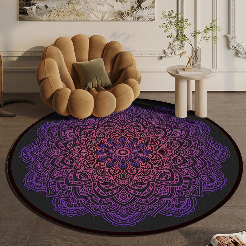 Круглый ковер большой площади в скандинавском этническом стиле для спальни, тканый хлопковый ковер в богемном стиле, вязаный напольный коврик 90 см, 120 см, 150 см