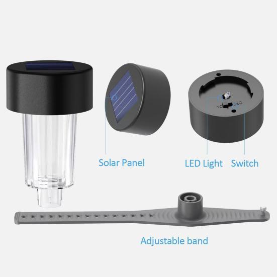 45297 Pcs Pool Polr Light Solar Powered Waterproof Above Ground Pool Fence Lamp Warm