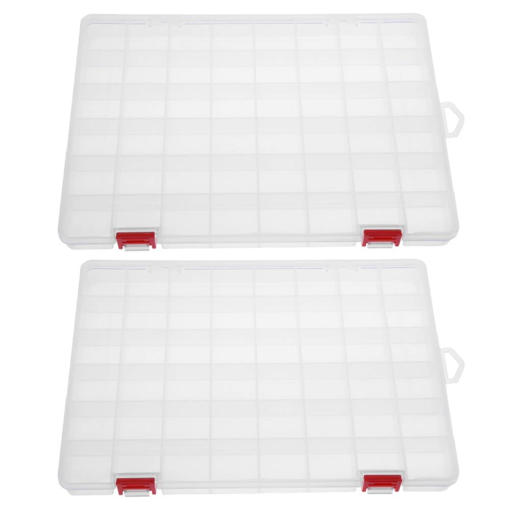 48-Compartment Transparent Tool Box Plastic Fishing Lure Box Fishing Tackle Storage Organizer Jewelry Earring Bead Screw Case