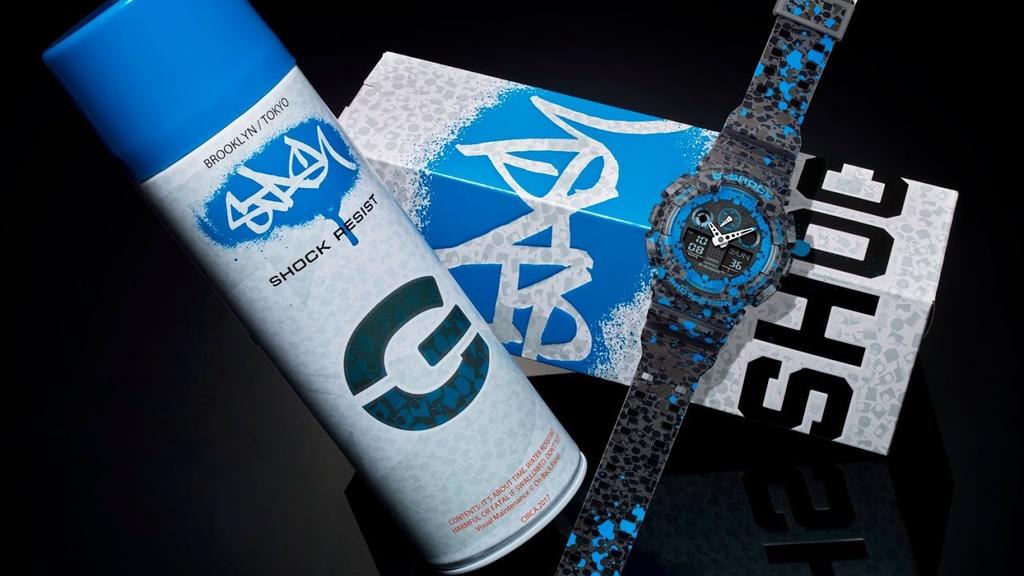 Casio STASH Model Spray Can Box G-Shock Tie-Up GA-100ST-2A Men's