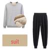 Men's Plush Fleece Casual Sports Suit: Warm Round Neck Sweatshirt & Trousers Set for Autumn/Winter