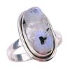 Natural Rainbow Moon Stone Gemstone Handmade 925 Sterling Silver Ring S.7 f7t37