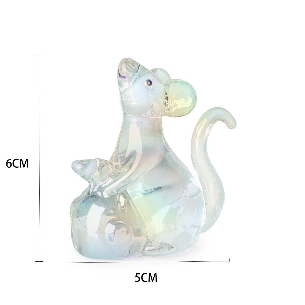 Крыса Кристалл Крыса Орнамент Красочный Крыса Орнамент Мода Красивые Стеклянные Украшения Главная