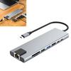 8-в-1 USB-C док-станция, многопортовый адаптер, несколько портов HDTV, USB 3.0, USB 2.0, PD100W, RJ45, док-станция для ноутбука