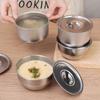 304 Stainless Steel Rice Bowl With Lid Soup Bowl Steamed Rice Bowl Anti-Scalding Child Small Bowl Cuisine Kitchen Tableware