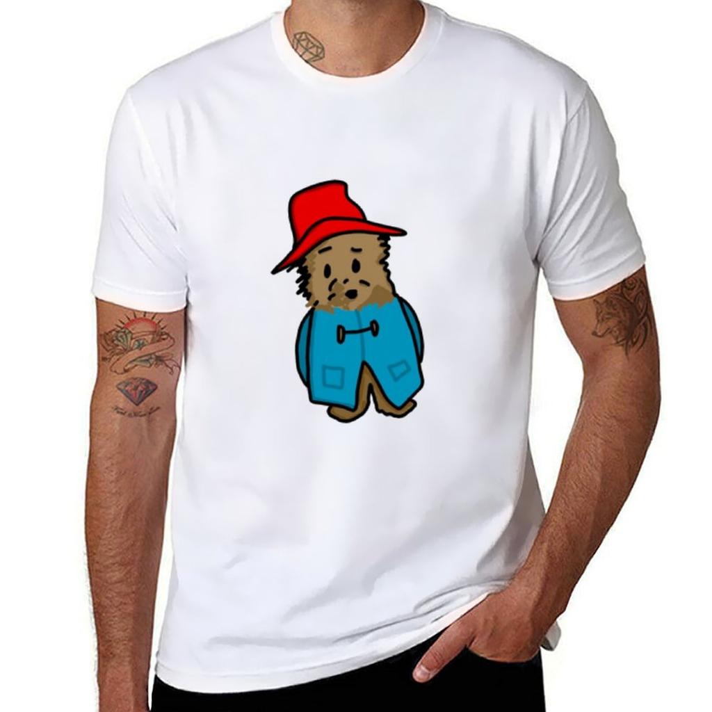 Bear In Hat (Front View) Tshirt Relaxed Fit Casual Short Sleeve Top