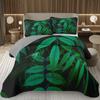 Green Leaves Bedspread Twin Queen Size Farmhouse Botanical Plant Coverlet Sets Spring Nature Leaf Quilt Set for Kids Teen Adults