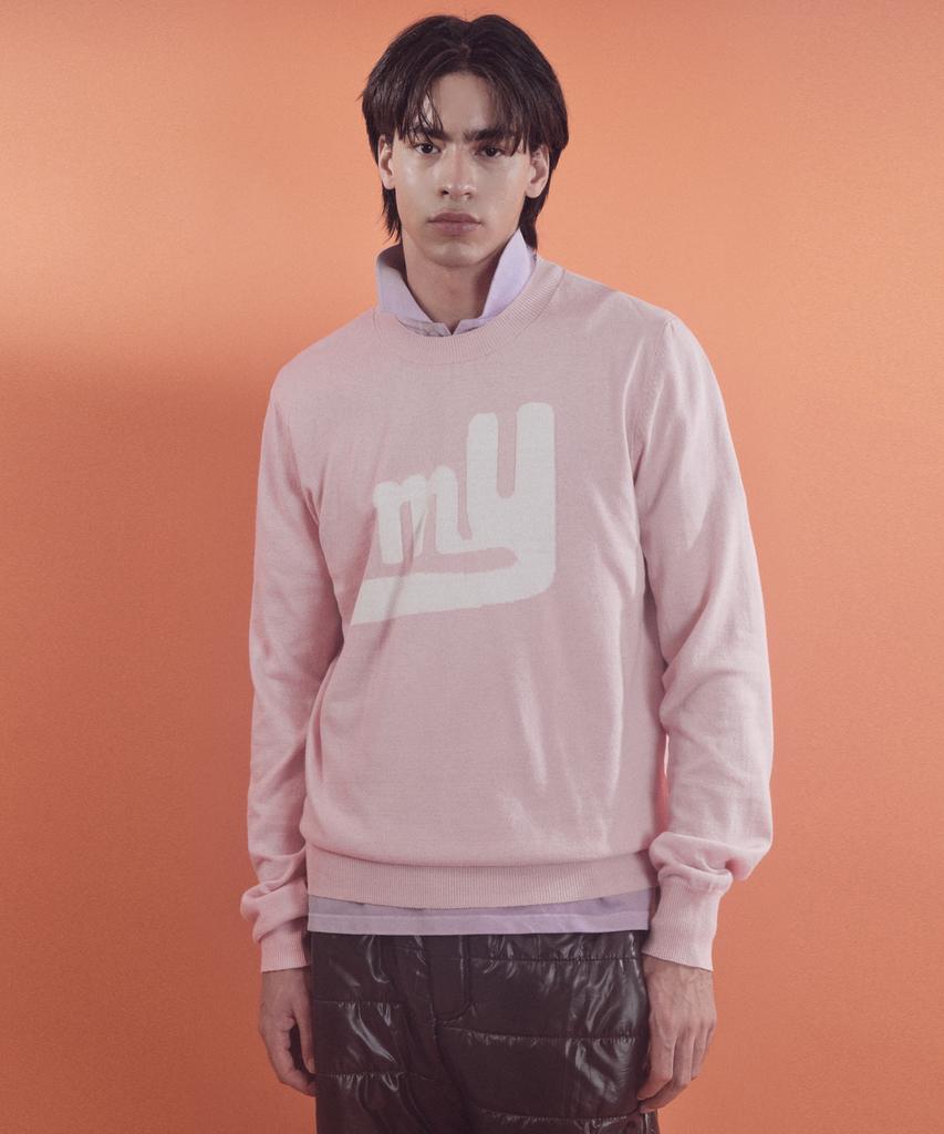 MAYOL My Logo Intarsia Round Neck Knit_Pink