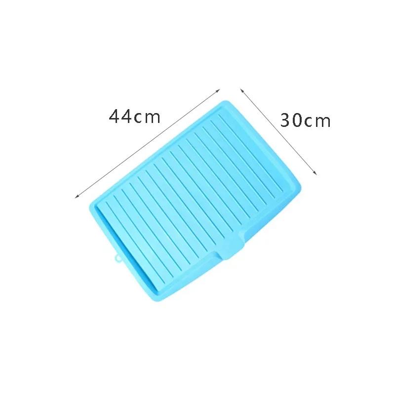 Kitchen Drain Pad Rectangle Dish Drainer Tray Kitchenware Spoon Mat Vegetable Fruit Drying Rack Cleaning Brushes Sponge Holder