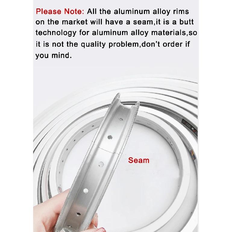 WEINMANN 18/20 Inch Mountain Bike Rim V Brake Double-layer Aluminum Wheel Rim 20/24/28H Black Silvery AV With/Without Rivet