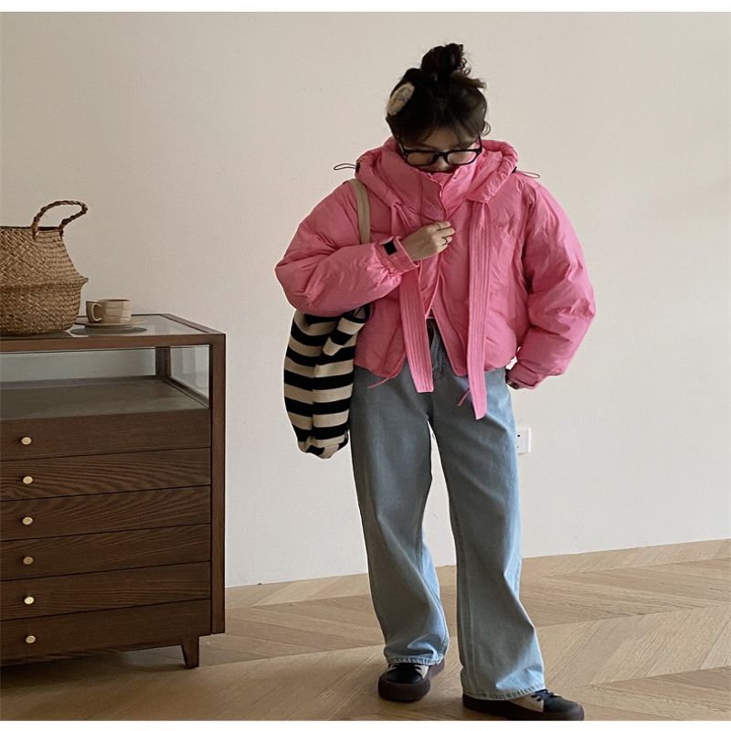 Women's Short Down Jacket Winter Loose White Duck Down Jacket