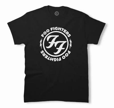 Футболка Foo Fighters Топы футболки Мужская Женская, Черная хлопковая футболка с коротким рукавом Топы футболки Мужская Женская, Размер от S до 4XL