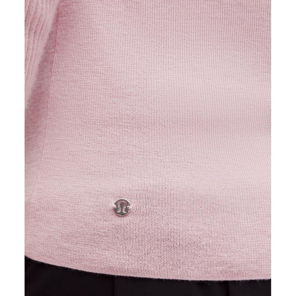 Lululemon Кашемировый манжет с фестончатым краем, круглый вырез, розовая дымка