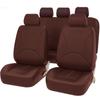 Universal Car Seat Cover Set Breathable PU Leather Vehicle Seat Cushion Full Surround Cover for Car Compatible with Airbag Fit 5-Seat Auto