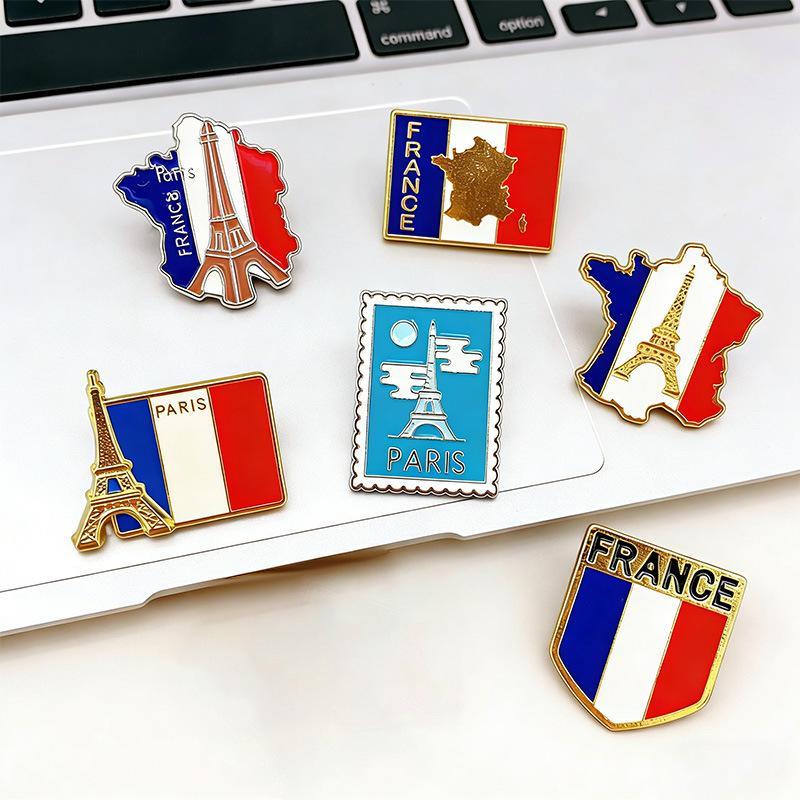 Paris Eiffel Tower Brooch Lightweight French Romantic Alloy Plated Pin Cute Travel Souvenir for Daily Outfit Bag Accessory