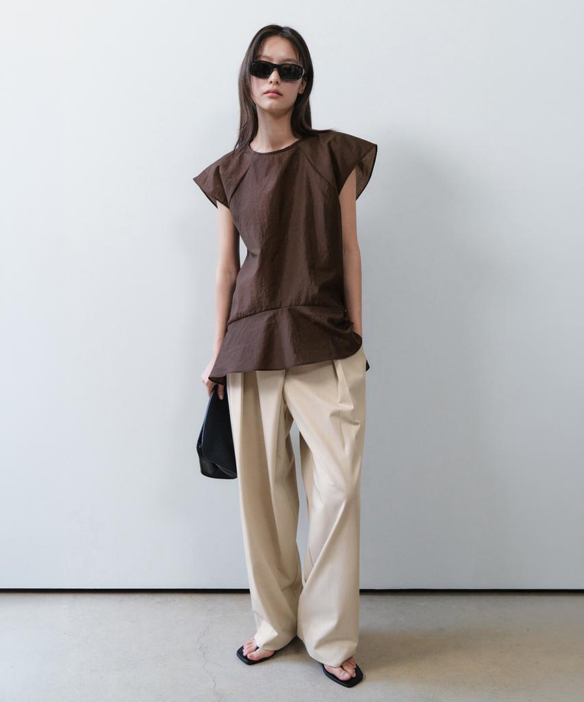 ONE Frill Blouse_Brown