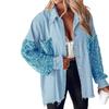 Women's Loose Casual Long Sleeved Patchwork Jacket Fashionable Long Sleeved Jacket