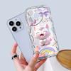 For iPhone 16 15 14 13 12 Samsung S24 S23 S22 A06 A13 A14 A15 A16 A55 Redmi Note 13 12 Lovely Cartoon Cat Pattern Soft Shockproof Wave Edge Phone Case