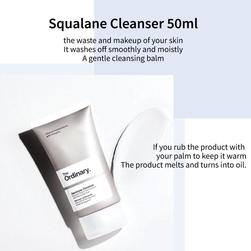 THE ORDINARY Очищающее средство со скваленом, гиалуроновая сыворотка, увлажняющий крем, ежедневный набор (50 мл очищающего средства + B5 30 мл + HA 30 мл) Очищающее масло-бальзам Essence
