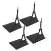 4pcs Book Holders Architectural Style Upright Classic Black Heavy Duty Bookends with 4 Nonslip Foam