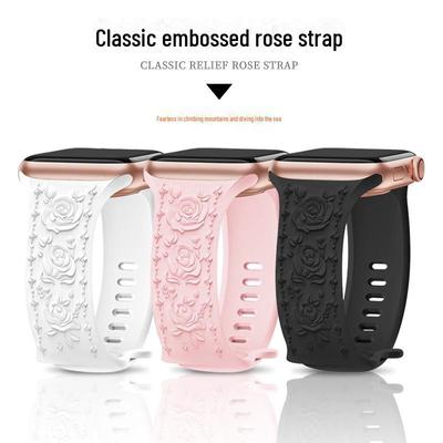 Спортивный ремешок с тиснением Big Rose для Apple Watch (Серии 1-9)