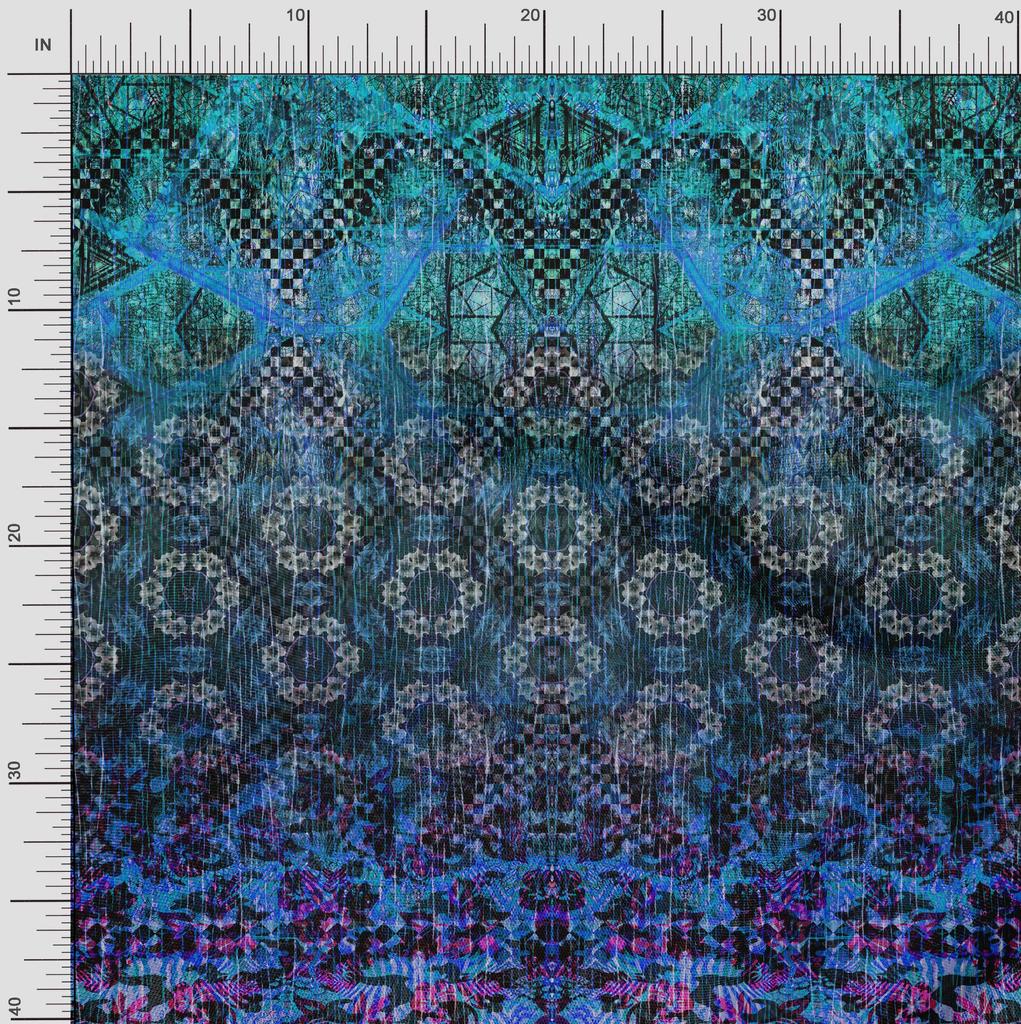 Soimoi Японская креп-сатиновая ткань с художественным цветочным принтом и клетчатой ​​панелью, ткань по метрам 42 дюйма