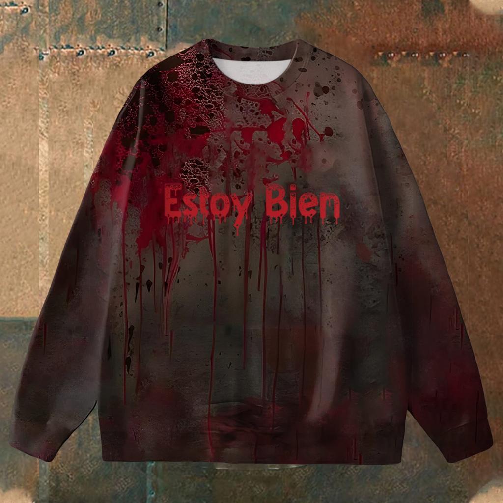 Осенние 3D толстовки с принтом кровавого пятна, модные повседневные спортивные мужские толстовки с длинным рукавом