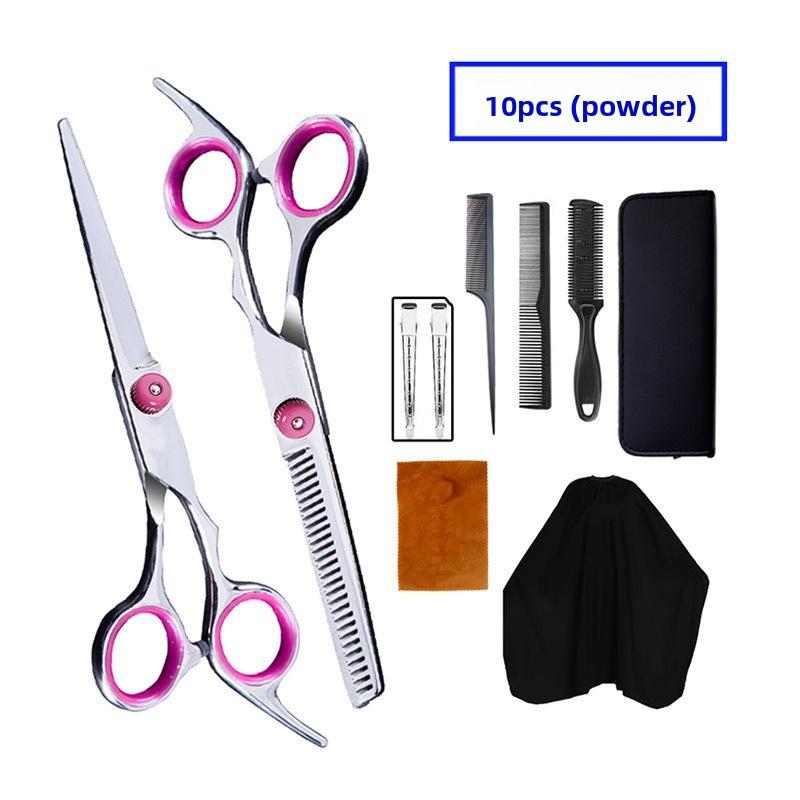 Professional Hair Cutting Scissors Set 10 Piece Straight Thinning Shears Kit Barber Salon Tool