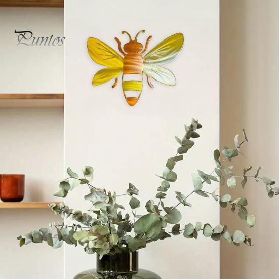 Металлическая пчела настенное украшение 3D пчела художественная работа настенная скульптура медоносная пчела внутреннее наружное украшение для двора сада дома фермерского дома
