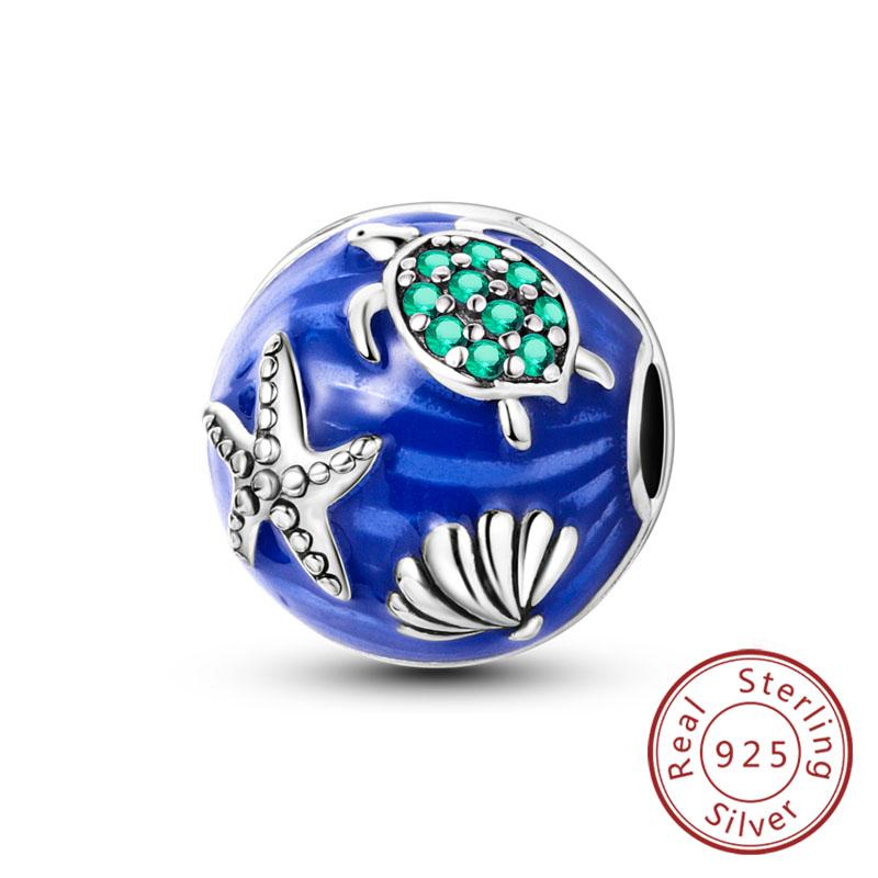 Медные Шармы Бусины Сердце Любви Счастливые Звезды Самолет Голубые Цирконы Шармы Подвески Подходят для Браслетов Шармов Женские Украшения