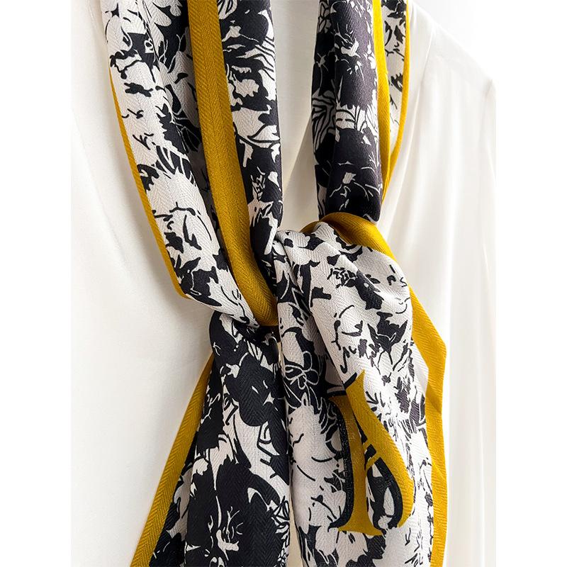 Корейский Новый Длинный Узкий Шарф Тонкий и Высококлассный На Ощупь В Сочетании с Рубашкой Декоративный Шарф-Стример Повязка на Голову Галстук Шарф