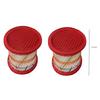 Eco-Friendly Cane Wood Bamboo Sitting Stool, Mudda for Indoor/Outdoor (Red: Set of 2)