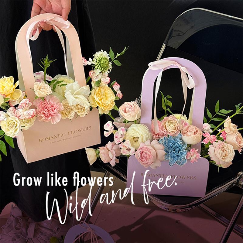 5 шт./уп. Упаковка Декоративные аксессуары Переносная цветочная коробка Материал для упаковки цветов Цветочная корзина Складная 4 цвета