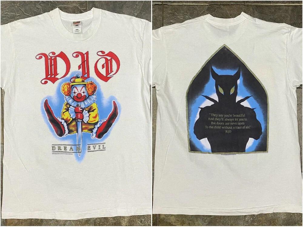 Футболка DIO Винтажная 1987 Dio Dream Evil Белая футболка Dio Хэви-метал группа 8 Унисекс футболка