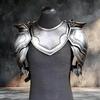 Gothic Shoulder Armor Gorget Set Knight Shoulder Armor, Gorget Gray Steel Knight Cosplay, LARP, Fantasy Warrior Costume Gift