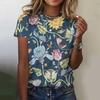 Женская футболка с принтом 3D-цветов, короткий топ, женская внешняя одежда, повседневная женская модная уличная футболка, летняя мода, новинка