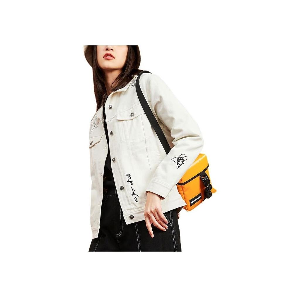 Li Ning X X-Girl Женская коллекция Domination, однобортная повседневная куртка с принтом, женские куртки Cloud-White AFDQ372-1