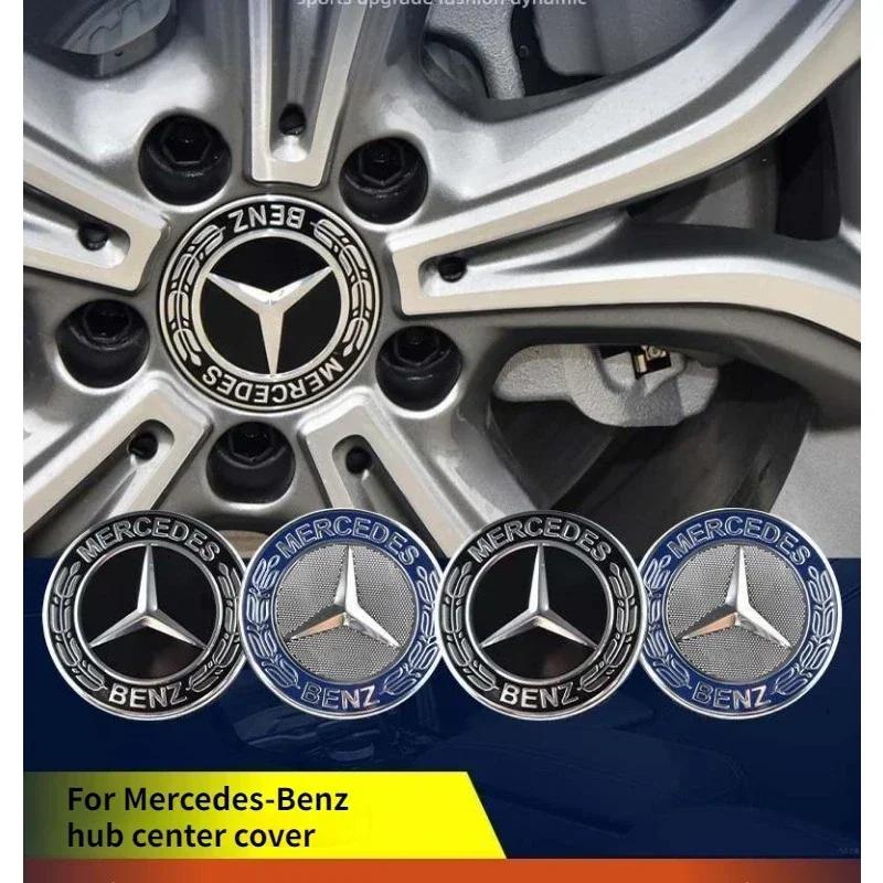 Для Mercedes Benz 4 шт. Колпачок ступицы колеса автомобиля Наклейка на центральный болт колеса Для Mercedes-Benz C180 C200 E300 S350 E260 ml350 GLK декор