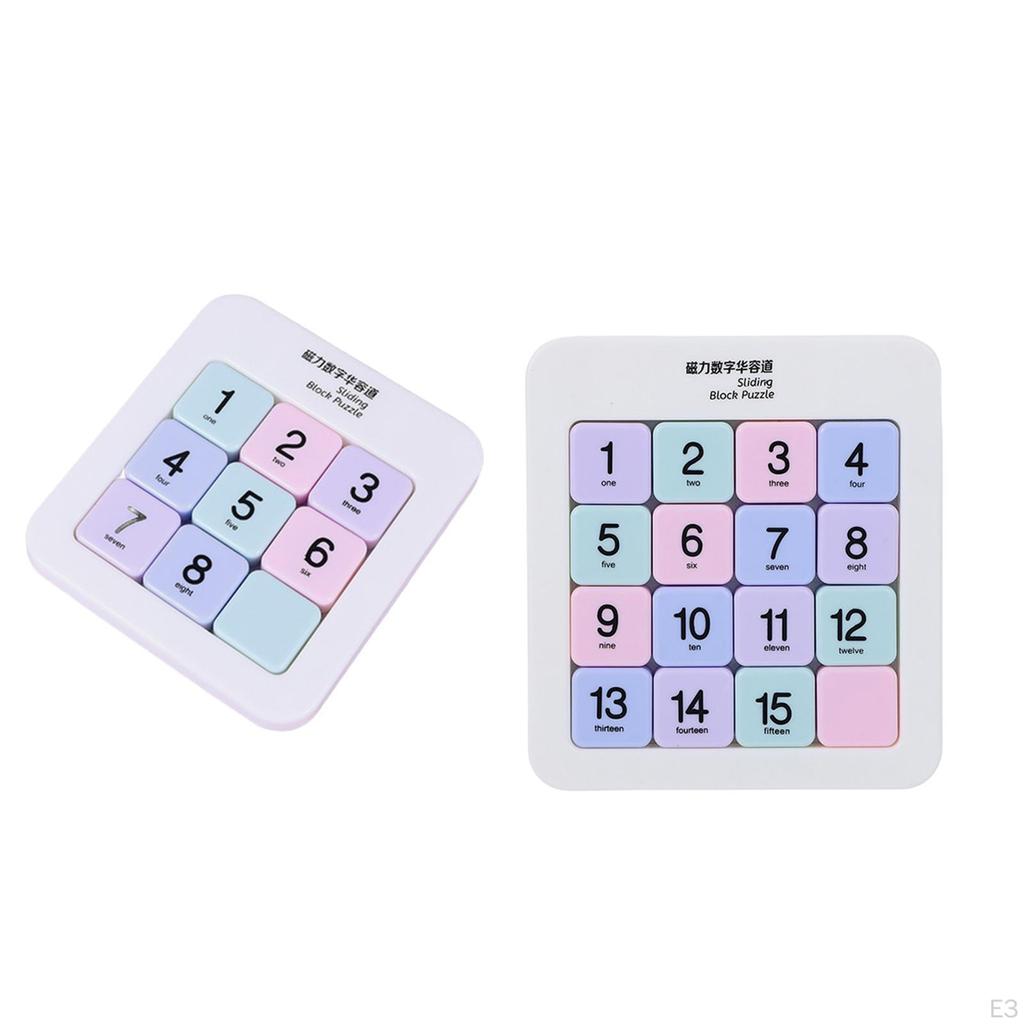 Magnetic Number Sliding Puzzle Portable Learning Tangram Jigsaw Intelligence 3 Floors